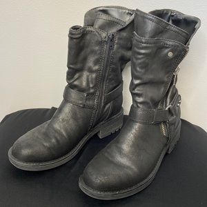 Black Carlos Santana biker boots